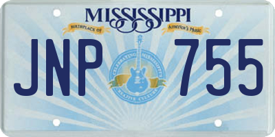MS license plate JNP755