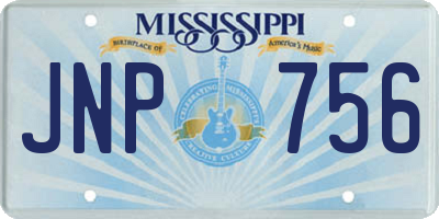 MS license plate JNP756