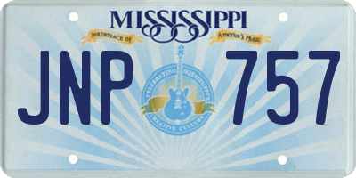 MS license plate JNP757