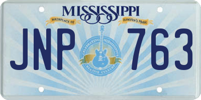 MS license plate JNP763