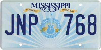 MS license plate JNP768