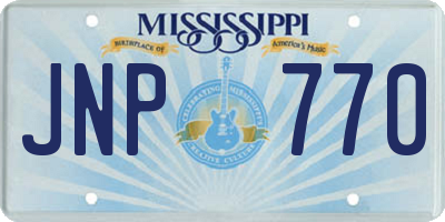 MS license plate JNP770