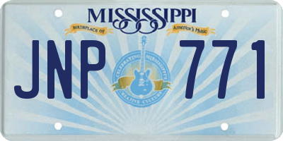 MS license plate JNP771