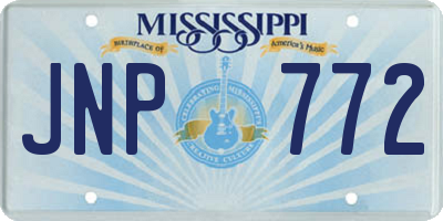 MS license plate JNP772