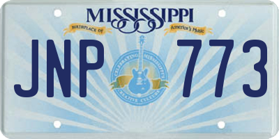 MS license plate JNP773