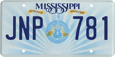 MS license plate JNP781