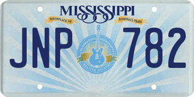 MS license plate JNP782