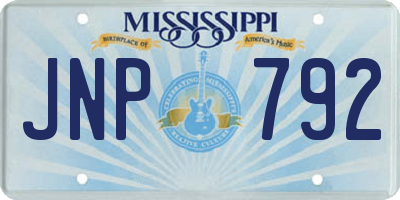MS license plate JNP792