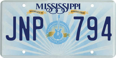MS license plate JNP794