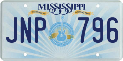 MS license plate JNP796