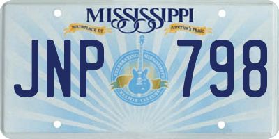 MS license plate JNP798