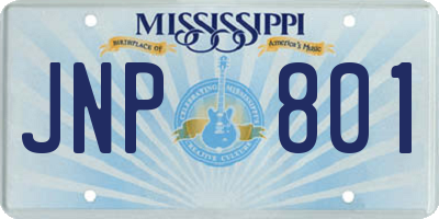 MS license plate JNP801