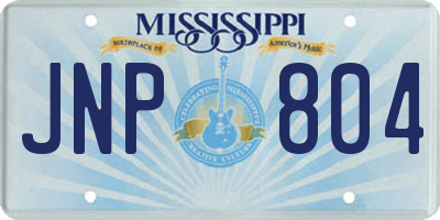 MS license plate JNP804