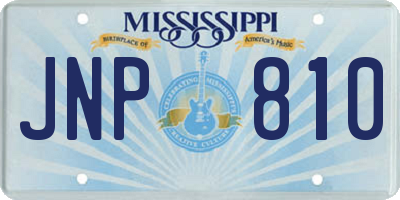 MS license plate JNP810