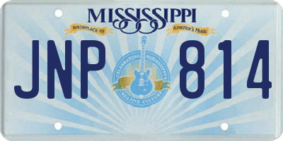 MS license plate JNP814