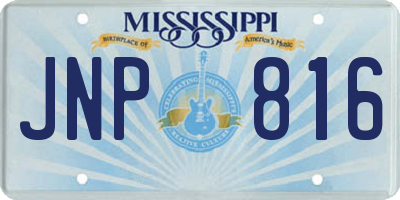 MS license plate JNP816
