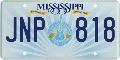 MS license plate JNP818