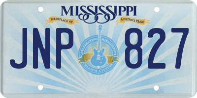 MS license plate JNP827