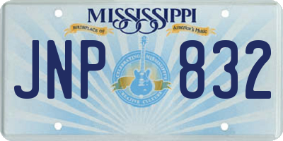 MS license plate JNP832
