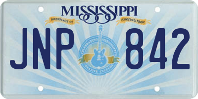 MS license plate JNP842