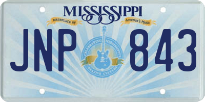 MS license plate JNP843