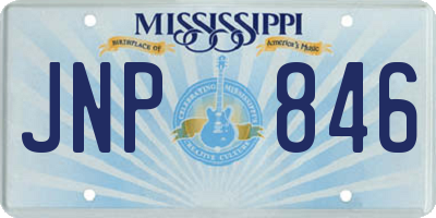 MS license plate JNP846