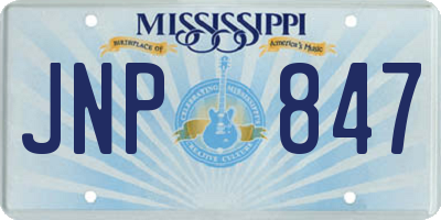 MS license plate JNP847