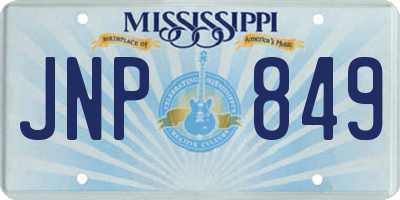 MS license plate JNP849