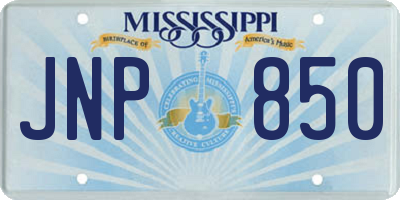 MS license plate JNP850