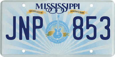 MS license plate JNP853