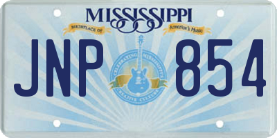 MS license plate JNP854