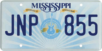MS license plate JNP855