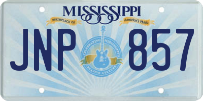 MS license plate JNP857