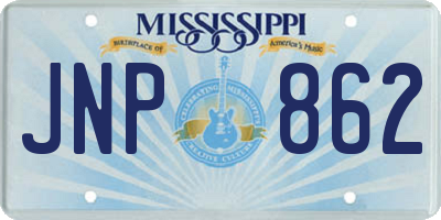 MS license plate JNP862