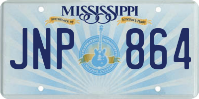 MS license plate JNP864