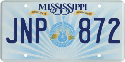 MS license plate JNP872