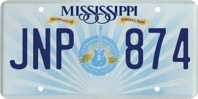 MS license plate JNP874