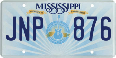 MS license plate JNP876