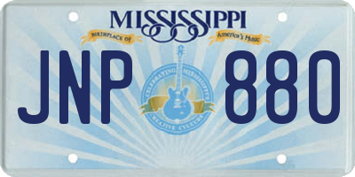 MS license plate JNP880