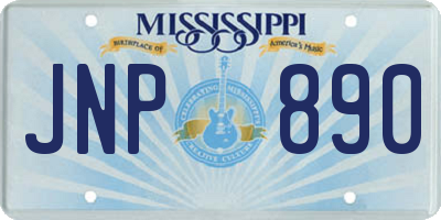MS license plate JNP890