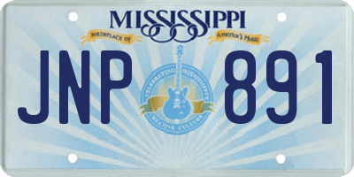 MS license plate JNP891