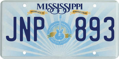 MS license plate JNP893