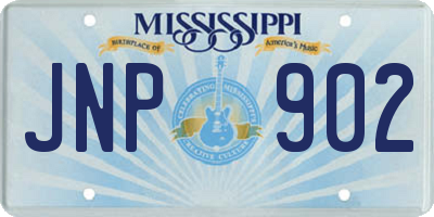 MS license plate JNP902