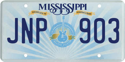 MS license plate JNP903