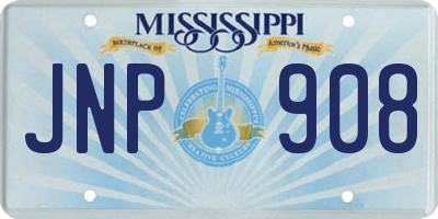 MS license plate JNP908