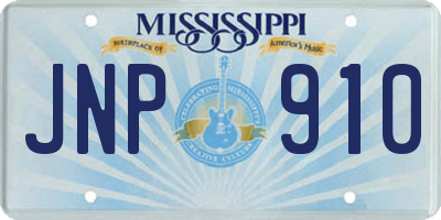 MS license plate JNP910