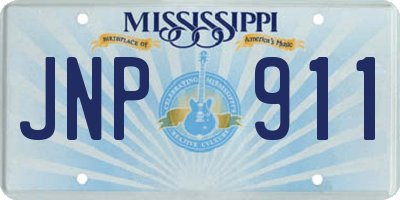 MS license plate JNP911