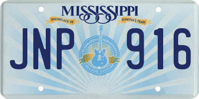 MS license plate JNP916