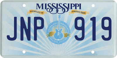 MS license plate JNP919
