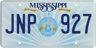 MS license plate JNP927